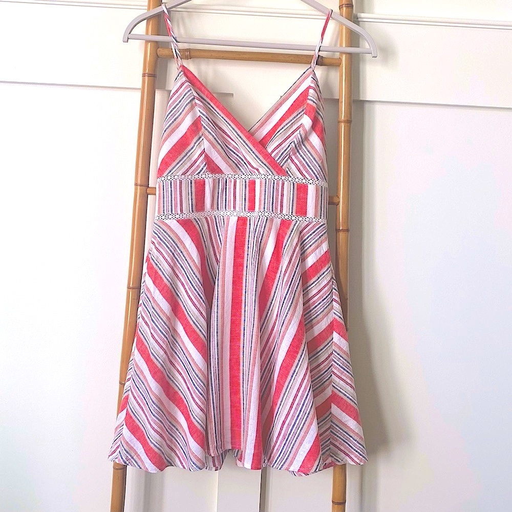 RED WHITE & BLUE Striped Sundress size  4th of July Ready